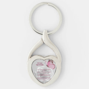 Jag älskar dig, mamma twisted heart silverfärgad nyckelring