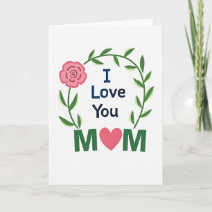 Jag älskar dig mamma Vacker blommig kort