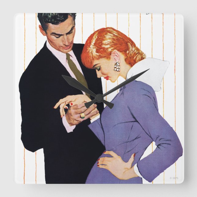 Jag älskar dig, mammaflicka 2 fyrkantig klocka (Framsida)