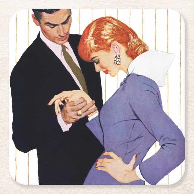 Jag älskar dig, mammaflicka 2 underlägg papper kvadrat (Framsidan)