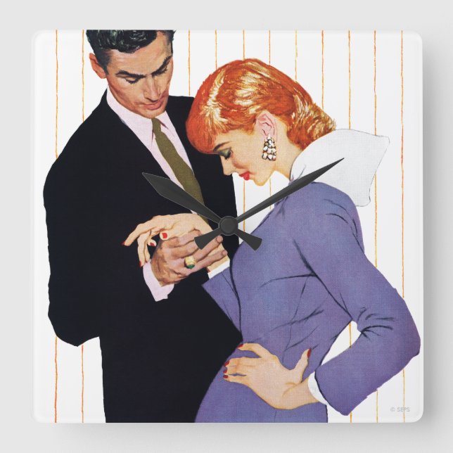 Jag älskar dig, mammaflicka fyrkantig klocka (Framsida)