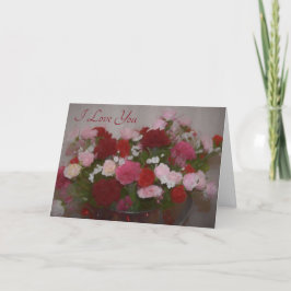 Jag älskar dig med blommor helgkort