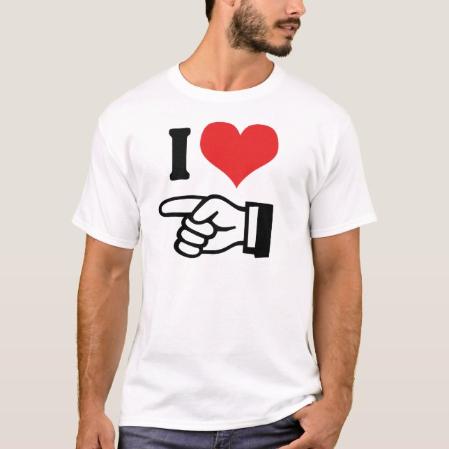 Jag älskar dig - med pekande finger t shirt (Framsida)