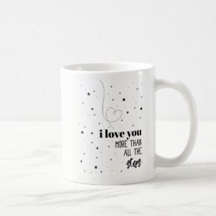Jag älskar dig mer än alla stjärnor kaffemugg