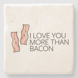 Jag älskar dig mer än bacon stenunderlägg