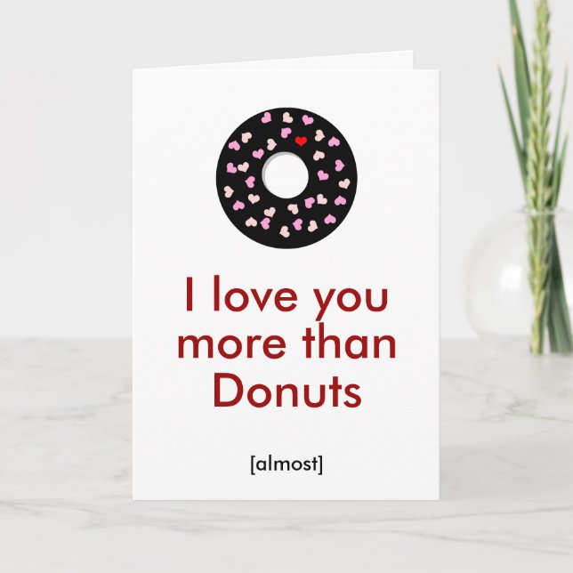Jag älskar dig mer än Donuts Helgkort (Framsida)