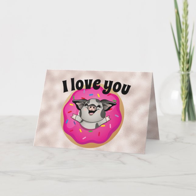 Jag älskar dig mer än Donutsvalentin dag Helgkort (Framsida)