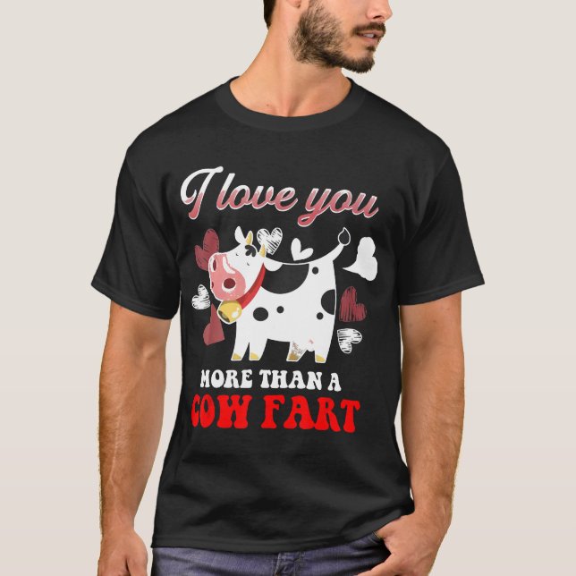 Jag älskar dig mer än en kos fjärt t shirt (Framsida)