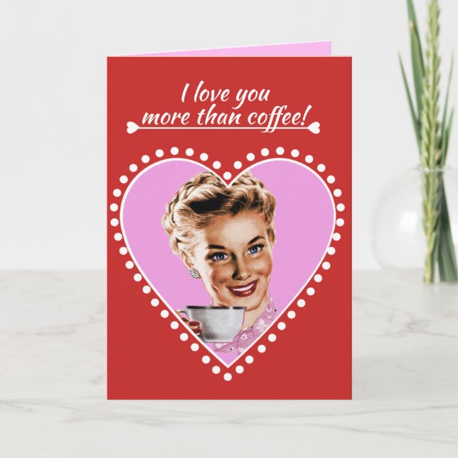 Jag älskar dig mer än kaffe helgkort (Framsida)