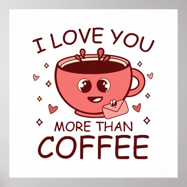 Jag älskar dig mer än kaffe poster (Framsidan)