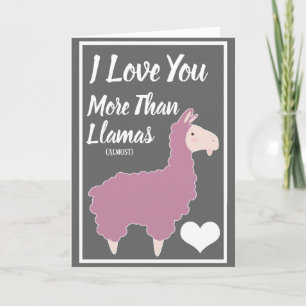 Jag älskar dig mer än Llamasvalentin dag Helgkort