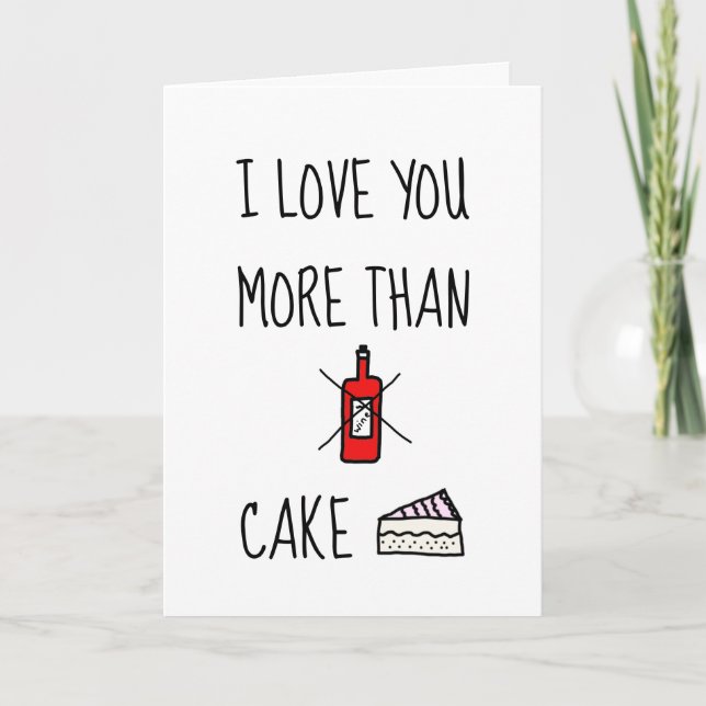 JAG ÄLSKAR DIG MER ÄN,  Roligt Valentinekort Kort (Framsida)