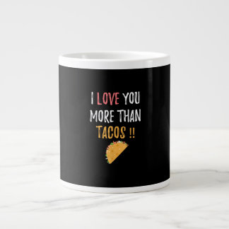 Jag älskar dig mer än tacos Pojkvänpresent med lek Jumbo Mugg