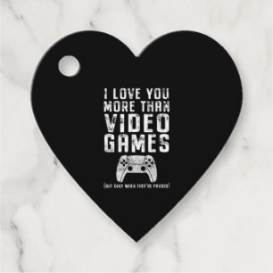 Jag älskar dig mer än tv-spel Gamerpresent Gåvor Etiketter