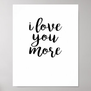 Jag älskar dig mer elegant kärleksdesign poster
