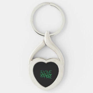 Jag älskar dig mer förfinad estetik twisted heart silverfärgad nyckelring