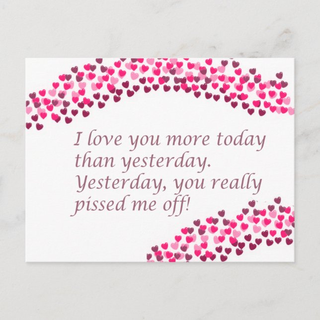 Jag älskar dig mer i dag vykort (Framsida)