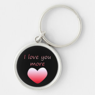 Jag älskar dig mer keychain rund silverfärgad nyckelring