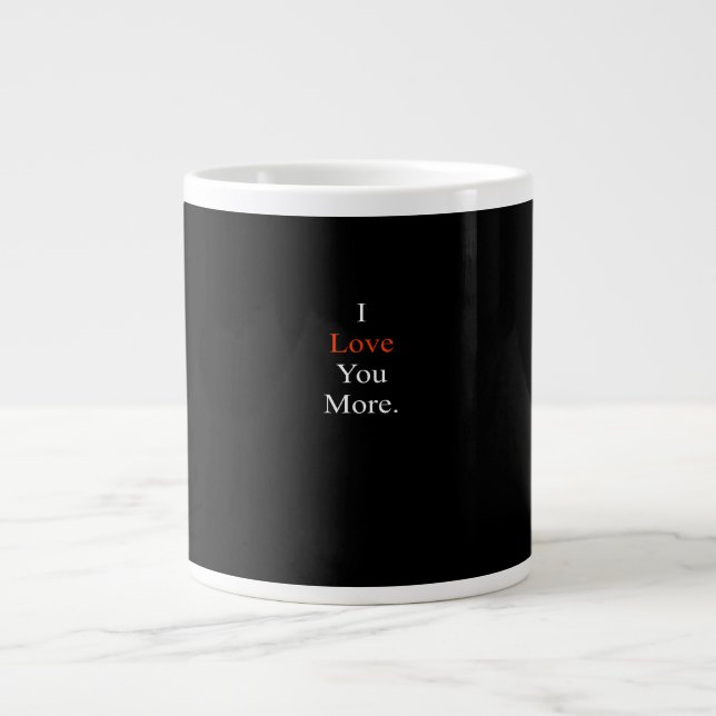 Jag älskar dig mer minimal design  jumbo mugg (Framsidan)