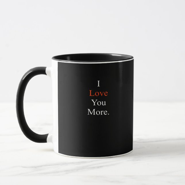 Jag älskar dig mer minimal design  mugg (Vänster)
