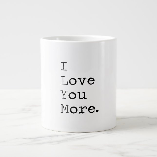 Jag älskar dig mer minimal kärleksdesign  jumbo mugg (Framsidan)