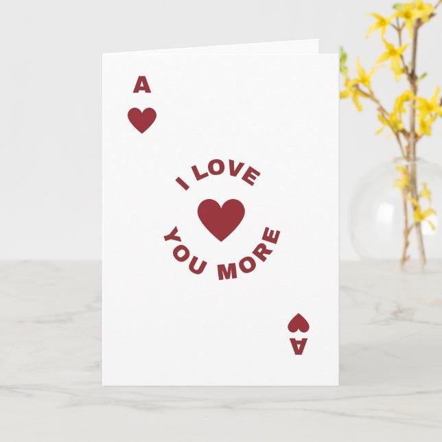 Jag älskar dig mer Poker Master Heart Love Kort (Gul blomma)