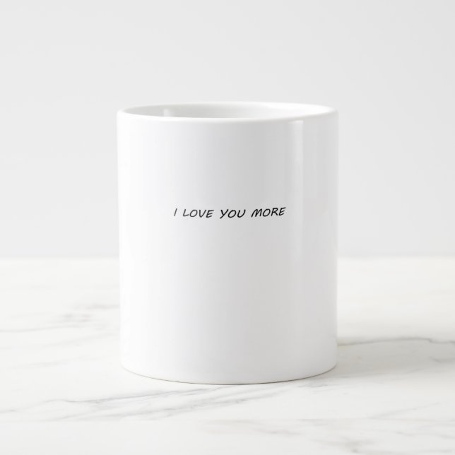 Jag älskar dig mer Rent modern design Jumbo Mugg (Framsidan)
