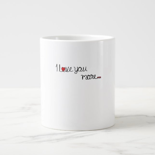 Jag älskar dig mer röda hjärtan typografi design  jumbo mugg (Framsidan)