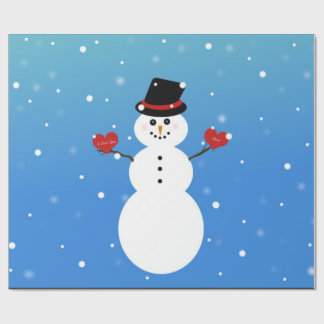 Jag älskar dig mer snögubbe presentpapper