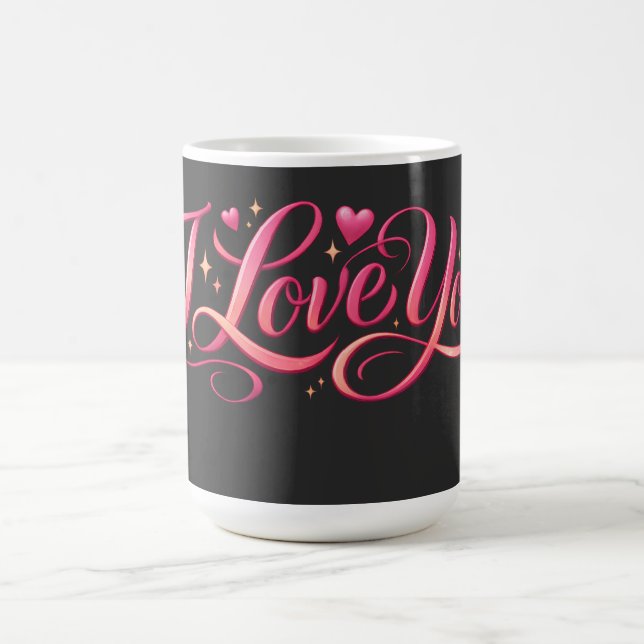 Jag älskar dig minimalistisk typografisk design kaffemugg (Center)