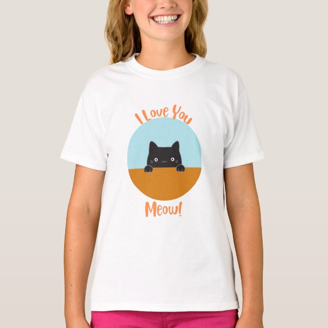 Jag älskar dig mjau! t shirt (Framsida)