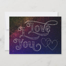 Jag älskar dig Modernt mörkt hjärta Elegant Blått  Kort
