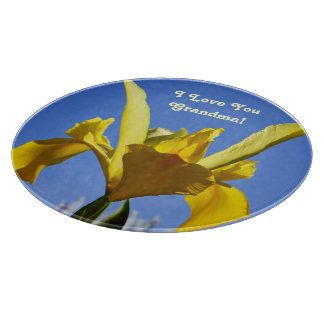 Jag älskar dig mormor! glasskärbrädor Blomma