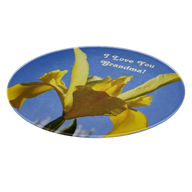 Jag älskar dig mormor! glasskärbrädor Blomma (Hörn)