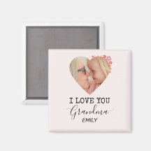 Jag älskar dig mormor | Personlig fotomagnet