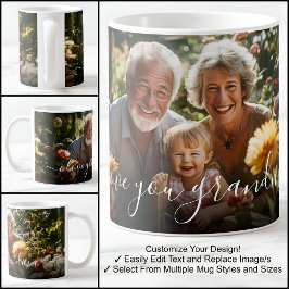 Jag älskar dig Mormor Vacker fotomal Text Kaffemugg
