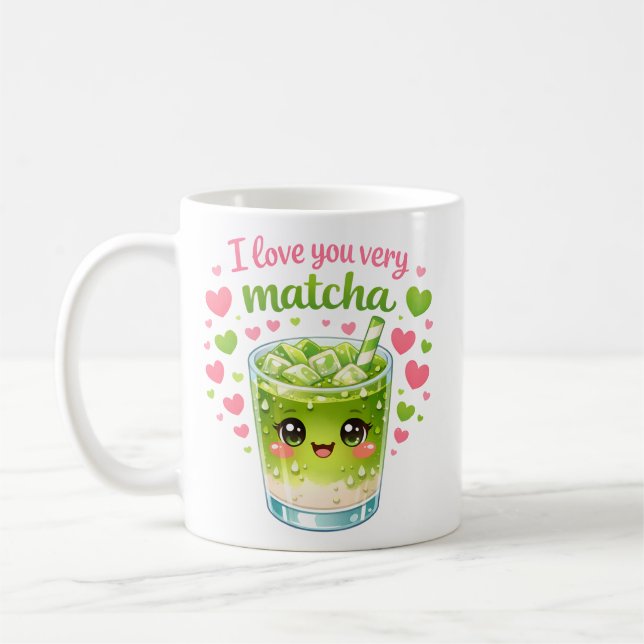 Jag älskar dig mycket Matcha Söt Mugg (Vänster)