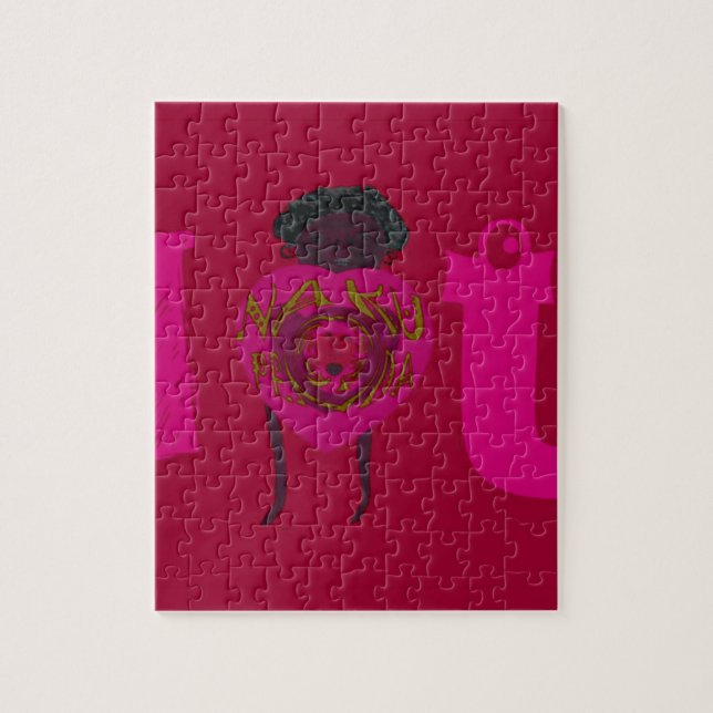 Jag älskar dig Nakupenda Sana Lycklig Alla hjärtan Pussel (Vertikal)