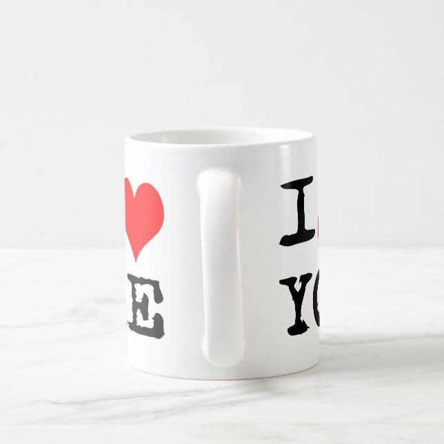 Jag älskar dig och mig Anpassade Kaffemugg (Handtag)