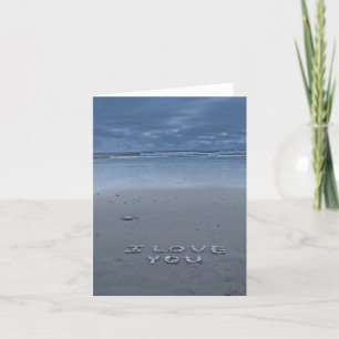 Jag älskar dig på stranden kort
