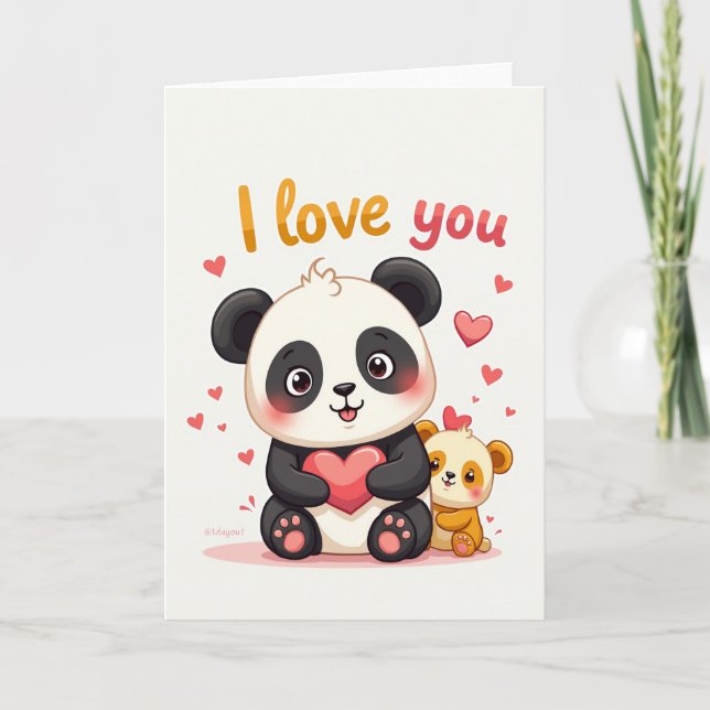 Jag älskar dig Panda Björn Kort (Framsida)