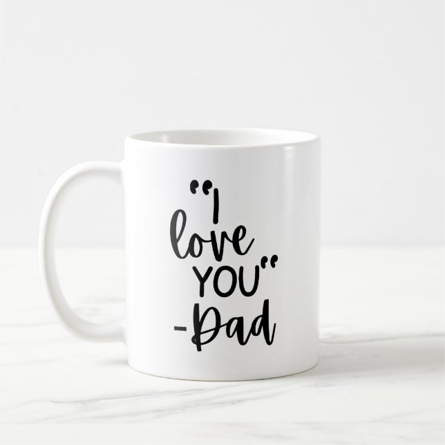 “Jag älskar dig – Pappa” Anpassningsbar fotominnes Kaffemugg (Vänster)