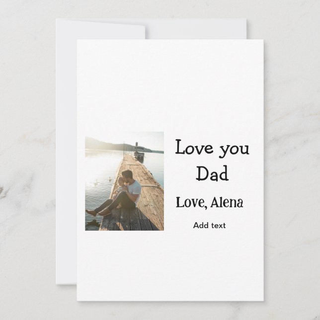 Jag älskar dig pappa fars dag elegant lägg till fo julkort (Framsida)