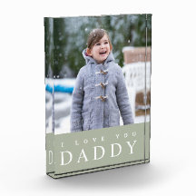 Jag älskar dig pappa Sagegrön text fotoblock