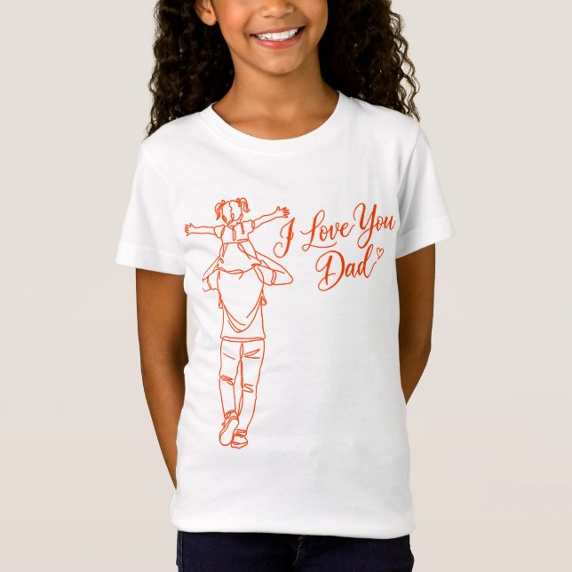 Jag älskar dig pappa t-shirt - Söt fader dotter pr (Framsida)