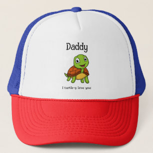 Jag älskar dig pappas! Söt fadersdags sköldpadda Keps