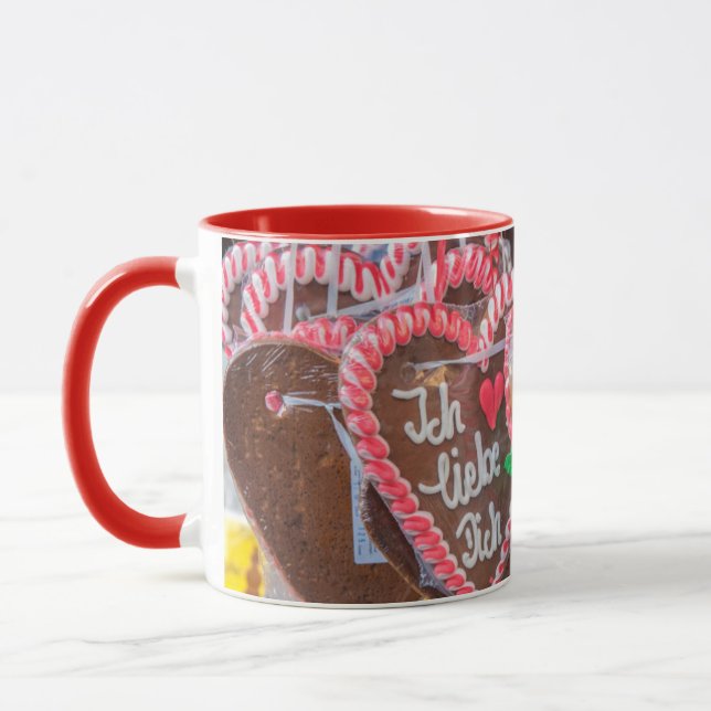 Jag älskar dig pepparkakshjärtan på semestern mugg (Vänster)