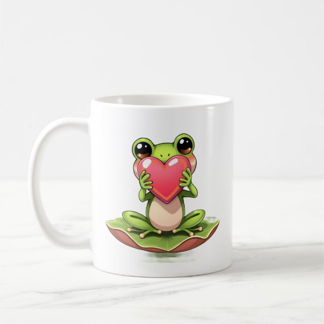 Jag älskar dig | Personlig Chibi Padda Kaffemugg (Vänster)