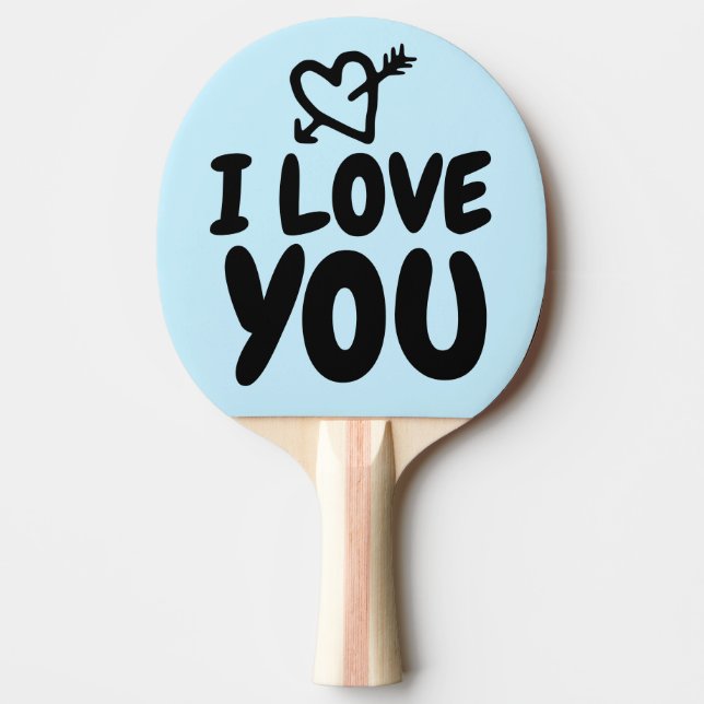 JAG ÄLSKAR DIG PING PONG PADDLA FÖR MAKA POJKVÄN PINGISRACKET (Framsidan)