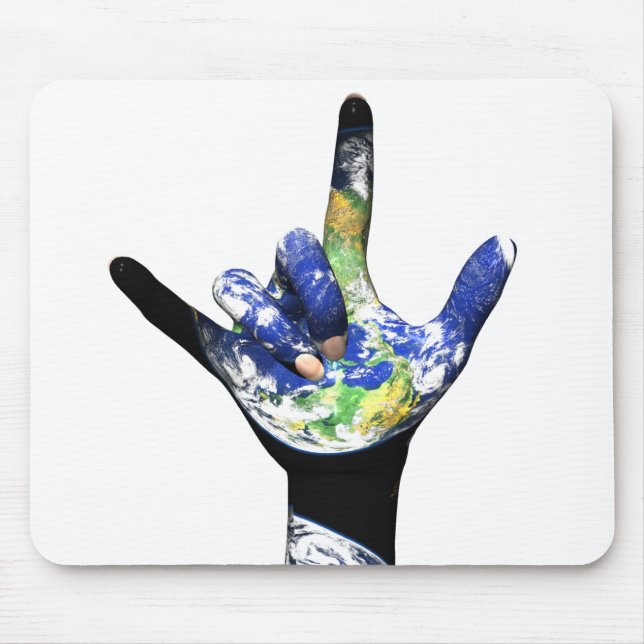 Jag älskar dig planetjord Mousepad Musmatta (Framsidan)
